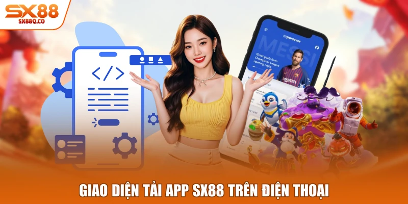 Giao diện tải app SX88 trên điện thoại